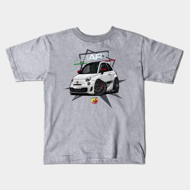 FIAT 500 ABARTH Kids T-Shirt by RCJM_Cartoons